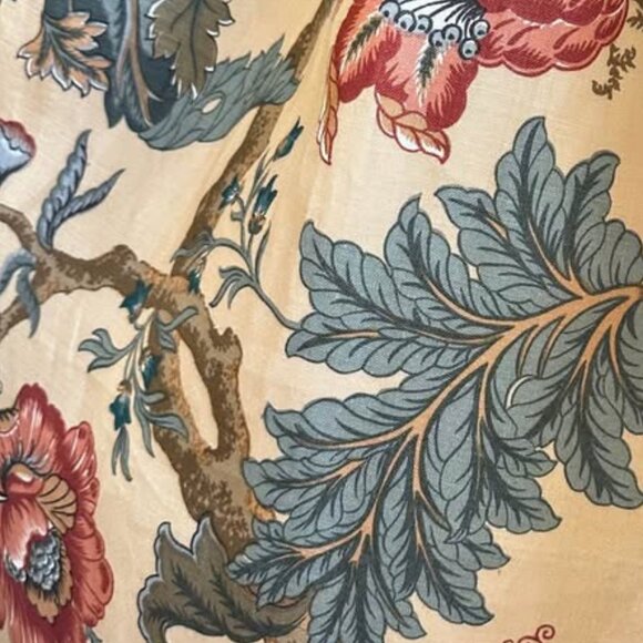 2 Custom Hand-made 46W x 110L Fully Lined Jacobean Curtains - Picture 8 of 9